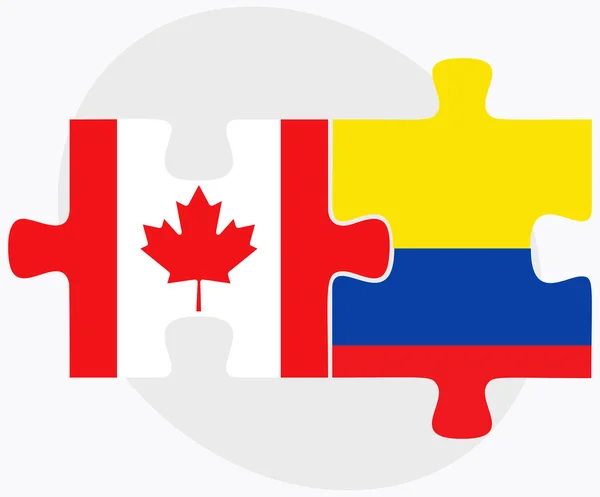 Banderas de Canadá y Ecuador — Vector de stock