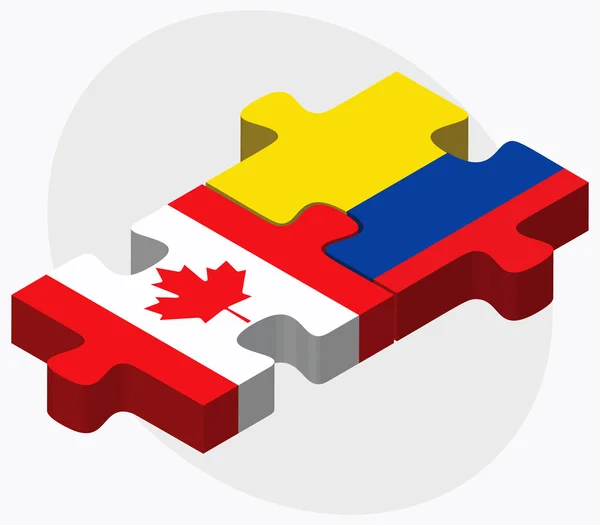 Banderas de Canadá y Ecuador — Vector de stock