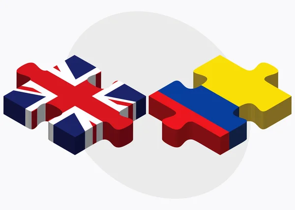 Storbritannien och Ecuador flaggor — Stock vektor