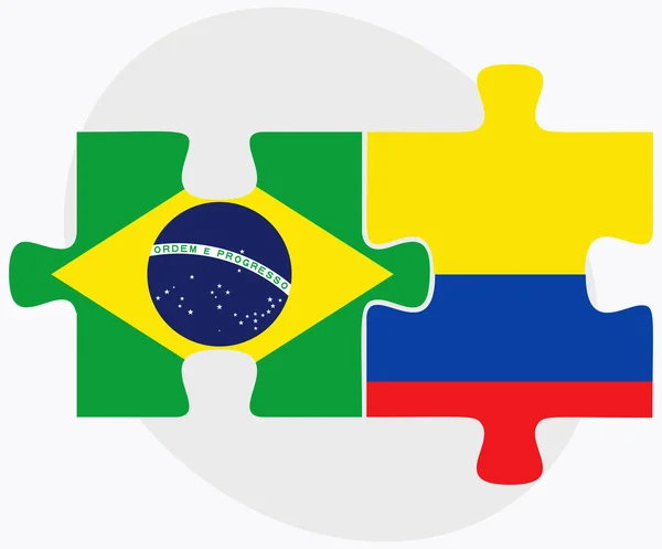 Banderas de Brasil y Ecuador — Vector de stock