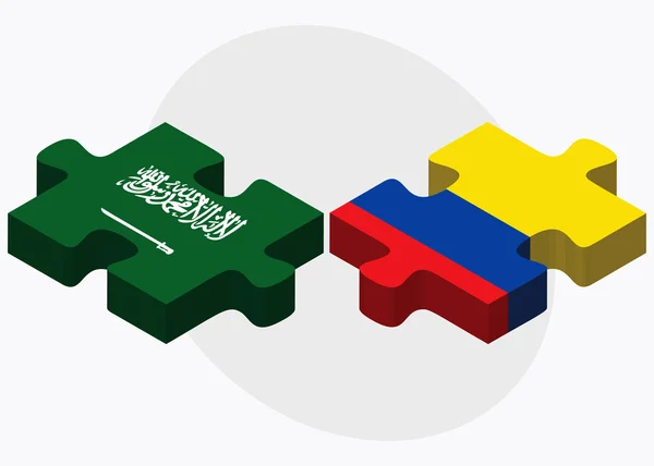 Bandiere Arabia Saudita ed Ecuador — Vettoriale Stock
