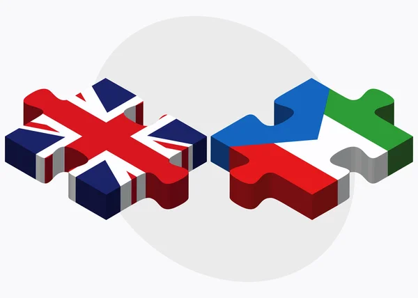 Bandiere del Regno Unito e della Guinea equatoriale — Vettoriale Stock