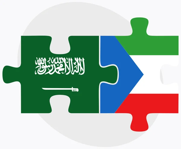 Banderas de Arabia Saudita y Guinea Ecuatorial — Vector de stock