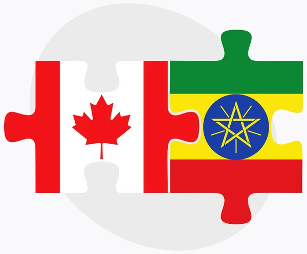 Canada and Ethiopia Flags — Stock Vector