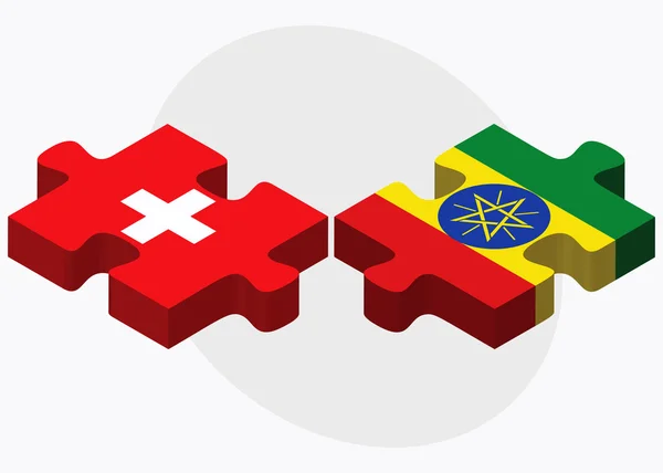 Flaggen der Schweiz und Äthiopiens — Stockvektor