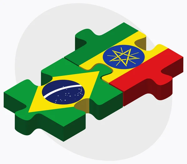 Brezilya ve Etiyopya bayrakları bulmaca — Stok Vektör