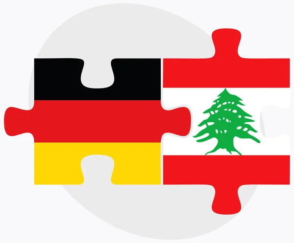 Duitsland en Libanon vlaggen — Stockvector
