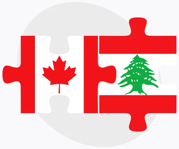 Canada and Lebanon Flags — Stock Vector