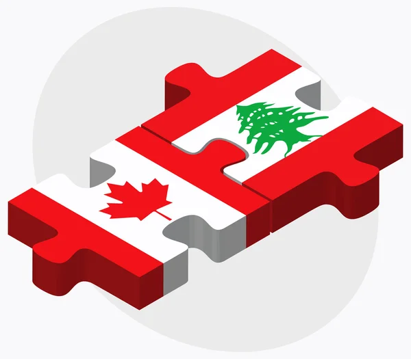 Bandeiras do Canadá e do Lebanão —  Vetores de Stock