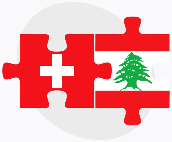 Drapeaux Suisse et Liban — Image vectorielle