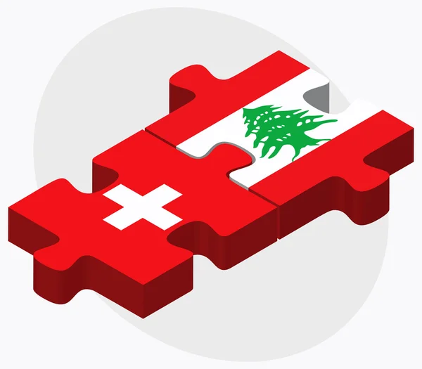 Zwitserland en Libanon vlaggen — Stockvector