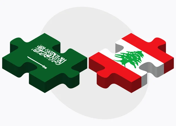 Bandiere Arabia Saudita e Libano — Vettoriale Stock