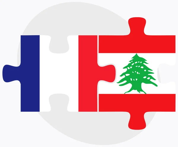 フランスとレバノン フラグ — ストックベクタ