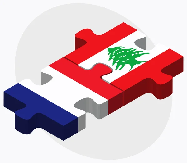 Drapeaux France et Liban — Image vectorielle