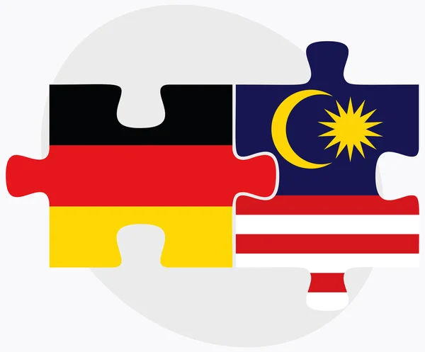 Deutsche und malaysische Flaggen — Stockvektor