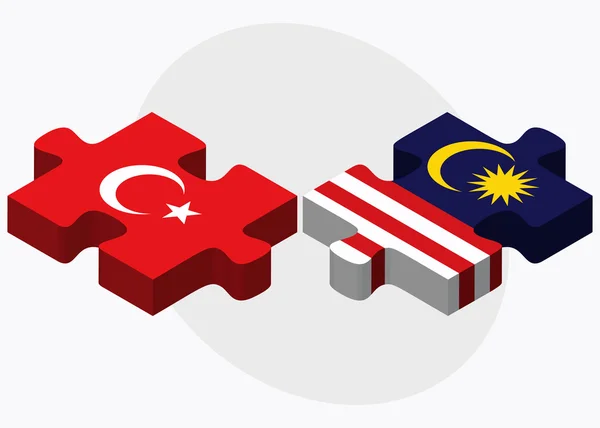 Banderas de Turquía y Malasia — Archivo Imágenes Vectoriales