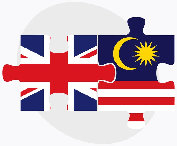Bandeiras do Reino Unido e da Malásia —  Vetores de Stock