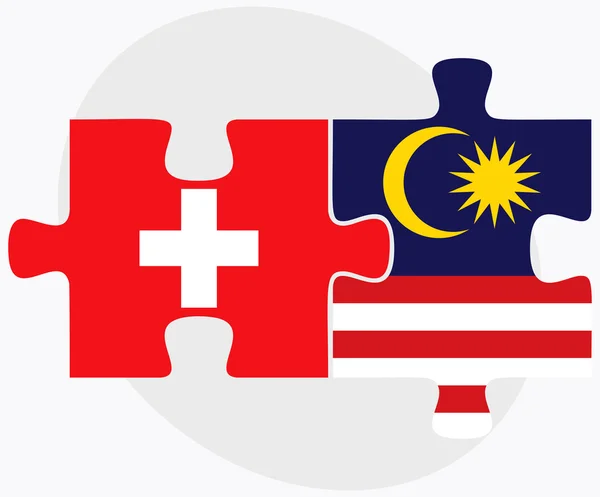 Switzerland and Malaysia Flags — Stock Vector