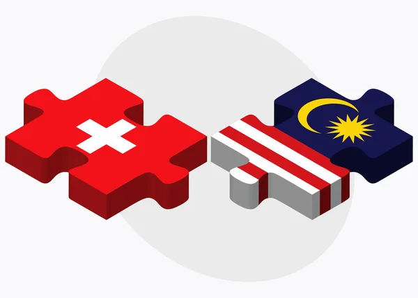 Switzerland and Malaysia Flags — Stock Vector