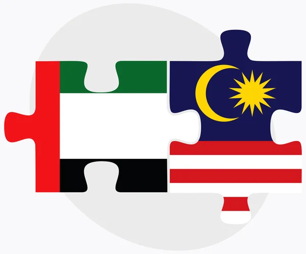 Флаги ОАЭ и Малайзии — стоковый вектор