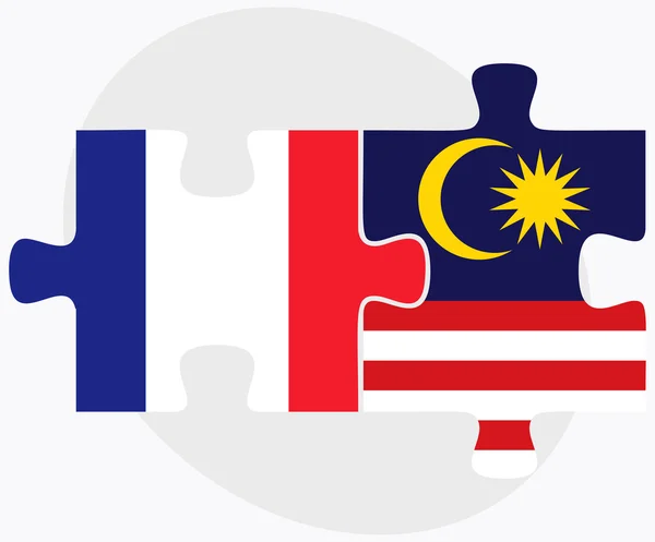 Banderas de Francia y Malasia — Archivo Imágenes Vectoriales