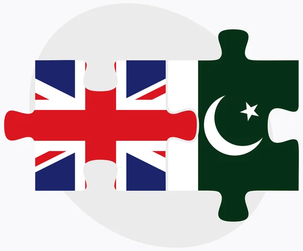 United Kingdom and Pakistan Flags — Stock Vector