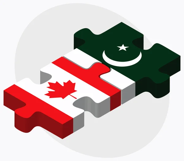 Canada en Pakistan vlaggen — Stockvector