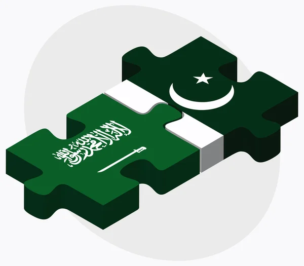 Saoedi-Arabië en Pakistan vlaggen — Stockvector