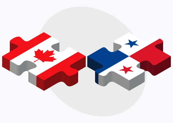 Kanada- und Panama-Flaggen — Stockvektor