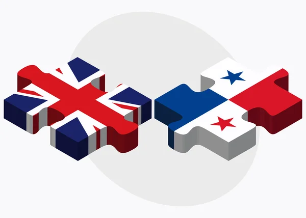 United Kingdom and Panama Flags — Stock Vector
