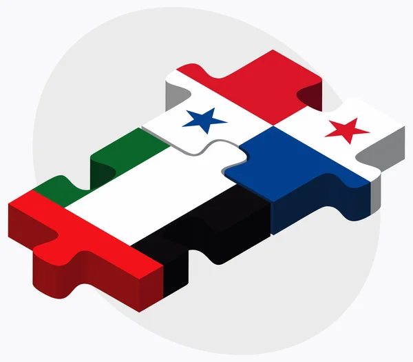 Émirats arabes unis et Panama Drapeaux — Image vectorielle