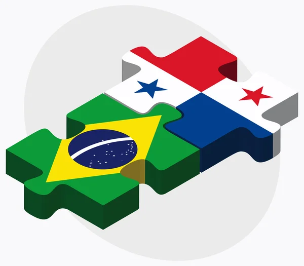 Brasilien und Panama-Flaggen — Stockvektor
