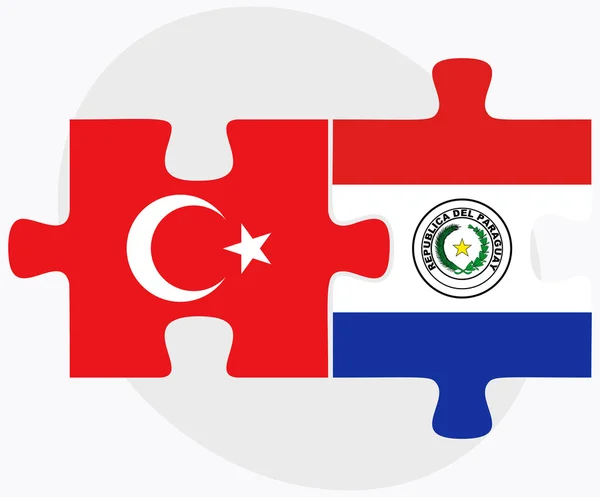 Flaggen der Türkei und Paraguays — Stockvektor