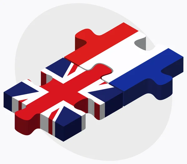 Bandeiras do Reino Unido e do Paraguai — Vetor de Stock