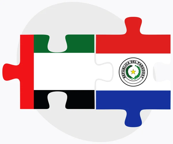 Emirati Arabi Uniti e Bandiere Paraguay — Vettoriale Stock