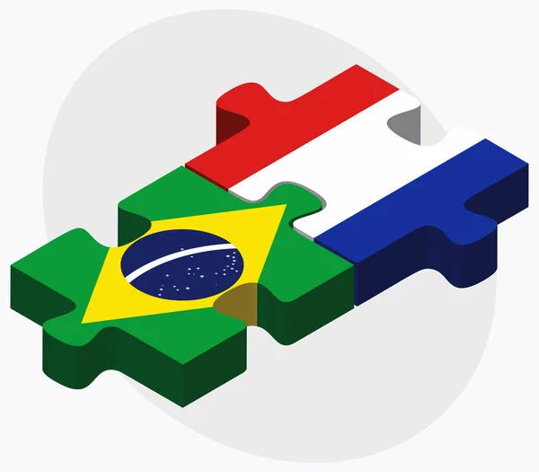 Bandeiras do Brasil e Paraguai — Vetor de Stock