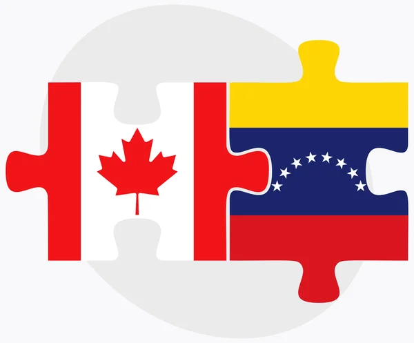 Bandeiras do Canadá e da Venezuela — Vetor de Stock