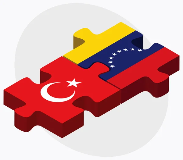 Türkiye ve Venezuela bayrakları — Stok Vektör