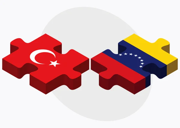 Turkey and Venezuela Flags — Stock Vector