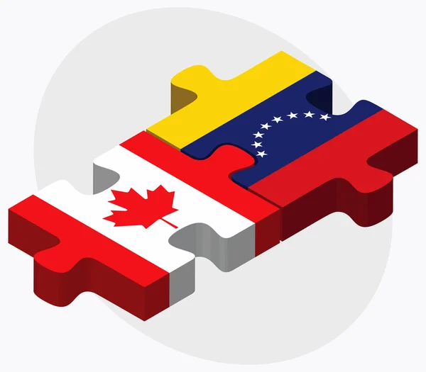 Canada and Venezuela Flags — Stock Vector