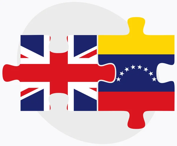 Storbritannien och Venezuela flaggor — Stock vektor