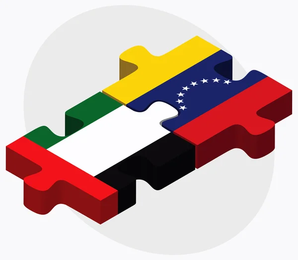 Флаги ОАЭ и Венесуэлы — стоковый вектор