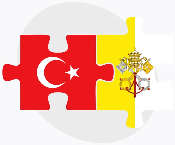 Turquía y la Santa Sede - Banderas del Estado de la Ciudad del Vaticano — Vector de stock