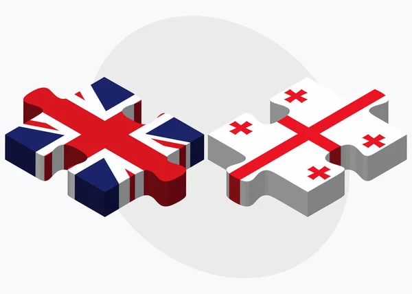 Storbritannien och Georgien flaggor — Stock vektor