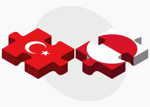 Turquie et Groenland Drapeaux en puzzle — Image vectorielle