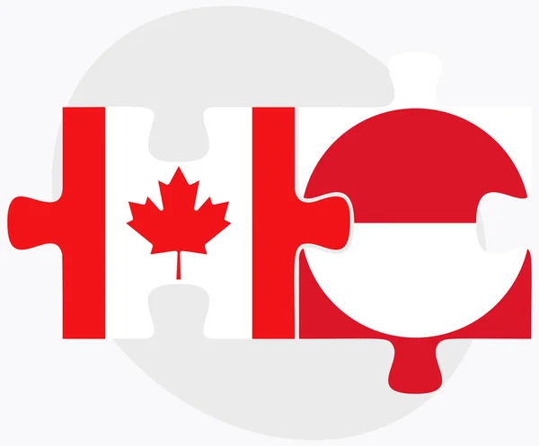 Banderas de Canadá y Groenlandia — Vector de stock