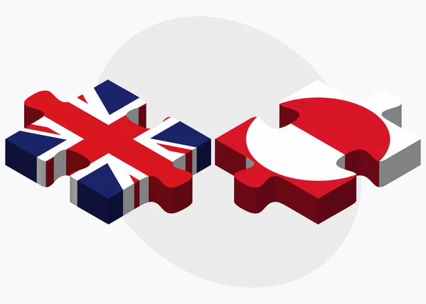 Banderas del Reino Unido y Groenlandia — Vector de stock