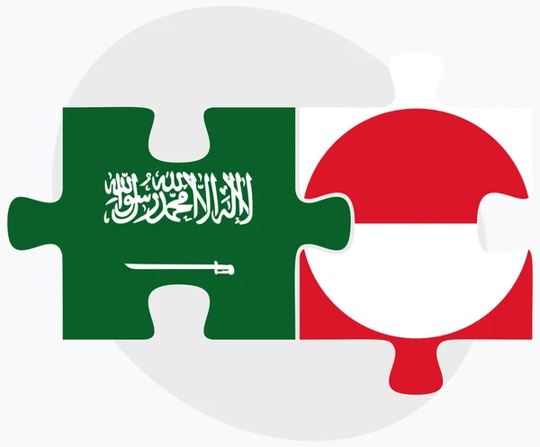 Saudi Arabia and Greenland Flags — Stock Vector