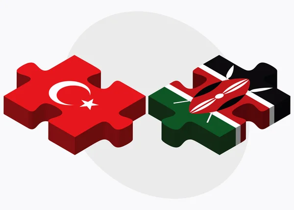 Флаги Турции и Кении в головоломке — стоковый вектор