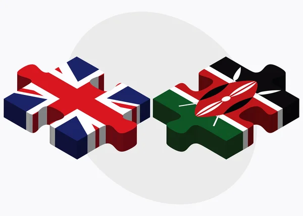 Bandiere Regno Unito e Kenya — Vettoriale Stock